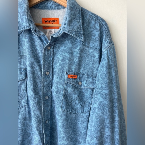 Wrangler Paisley Flame Resistant Shirt | Size XXL - Picture 3 of 11